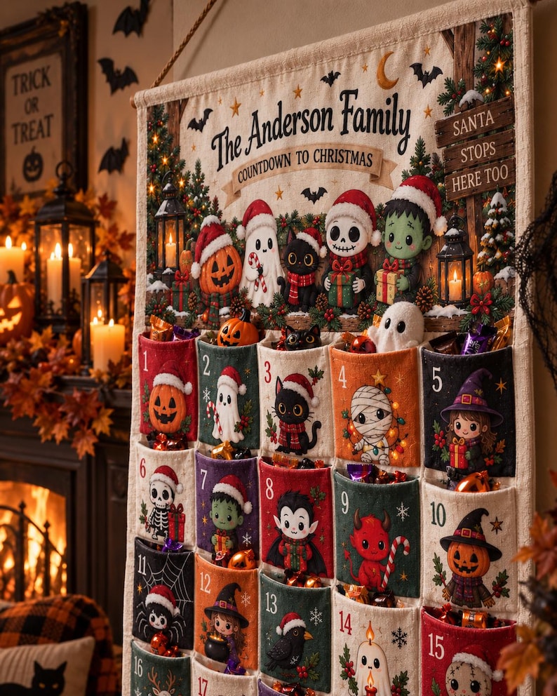 Personalized Spooky Christmas Fabric Advent Calendar, 25 Day Halloween Holiday Pocket Countdown, Custom Family Quilted Wall Hanging fd7fe92d-7a9e-48d8-b072-b1f39cb13069-il_794xN.8602795833_m5i4.jpg