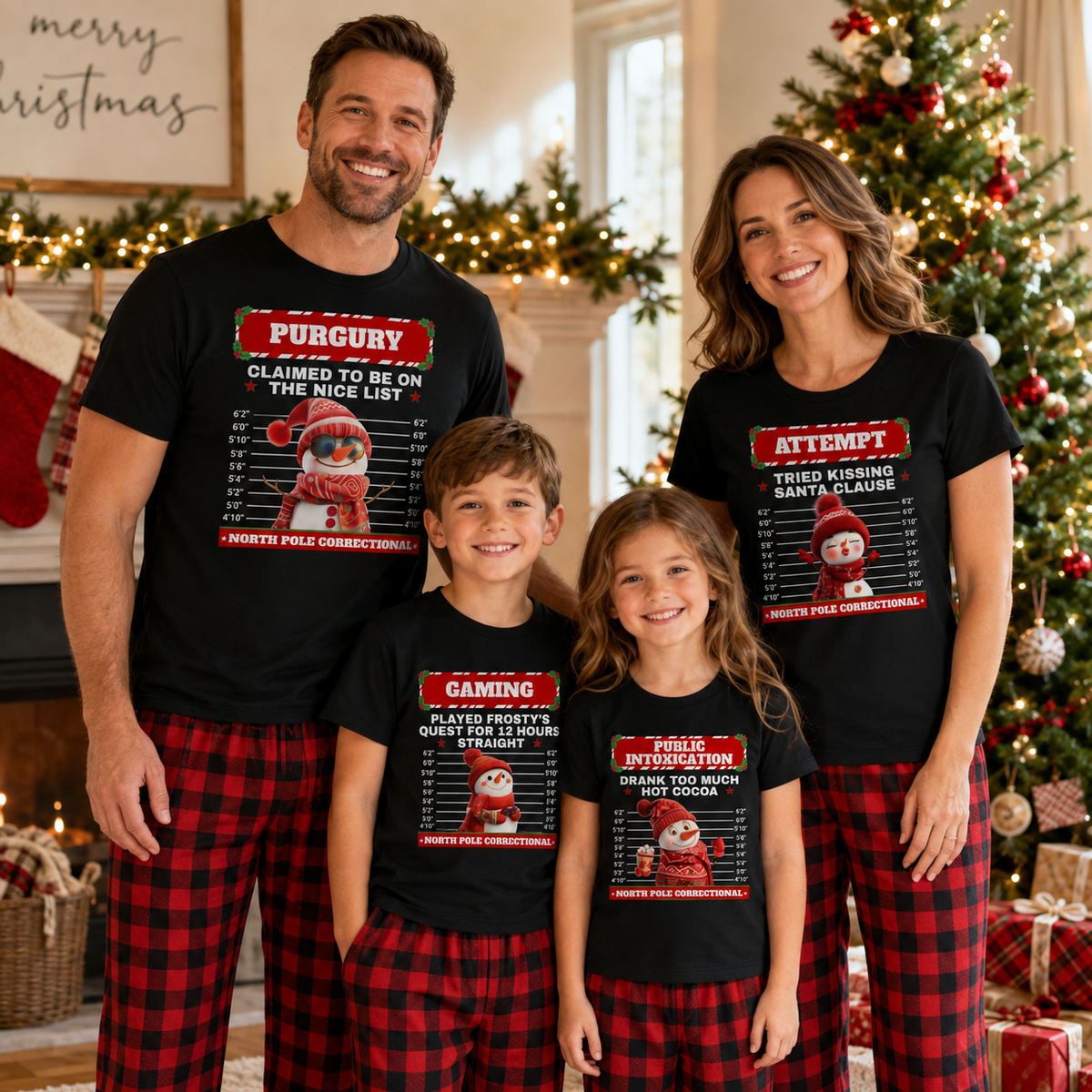 Funny Wanted Snowmen Christmas Pajama Shirts, Matching Holiday PJ's for The Family, Family Christmas T, North Pole Correctional Shirt Couple fda033b9-e1f6-474d-b09d-f83bcd500bb5-banner-2.png