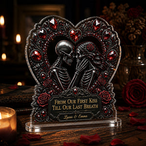 Gothic Skeleton Lovers Heart Acrylic Plaque – From Our First Kiss – Personalized Names - Personalized Heart Shaped Acrylic Plaque fdba2dab-8b04-47f8-8ab8-aad006a78f78.jpg
