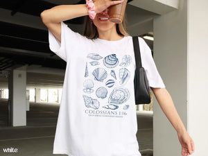 Seashell Bible Verse Shirt, Ocean Life Coastal Aesthetic, Women Faith Apparel, Comfort Colors Oversized Beach Tee, Baptism Teen Girl Gift fdd92929-f970-4926-879f-023840be00ad-ghfh-1-.webp