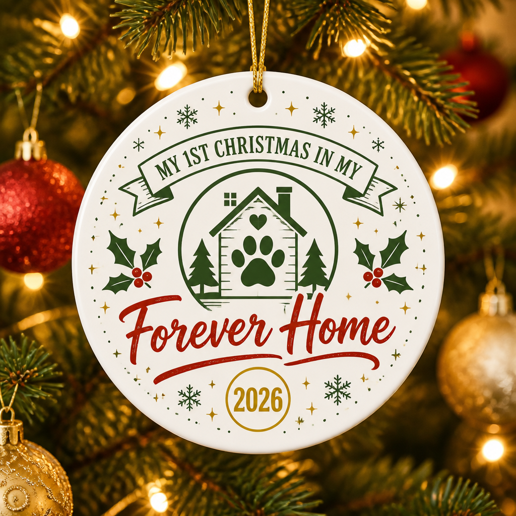Pet Adoption 'My 1st Christmas in My Forever Home 2026' Round Ornament - Personalized Ornament fde22ffe-9014-4232-80ec-6f27ccab0365.png