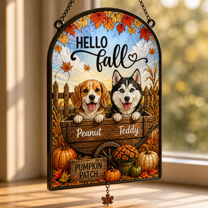 Hello Fall Pet Portrait Garden Flag - Personalized 1 Layered Suncatcher with Charm fdf7aa2e-e67e-4533-bd5a-0216191cb394.jpg