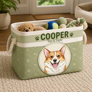 Personalized Pet Toy Storage Bin – Photo-To-Cartoon Portrait + Name - Personalized Storage Bag fdf8ab1f-6fcf-42a7-88dc-d668ee0c7b94.jpg