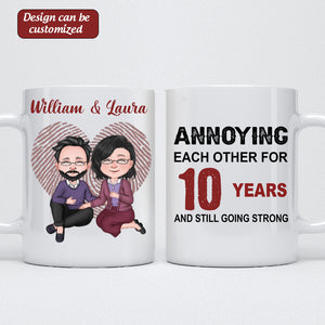 Old Couple - Annoying Each Other For Many Years Still Going Strong - Personalized Mug Couple Gift Anniversary Gift for Couple Christmas Gift (Ver 2)