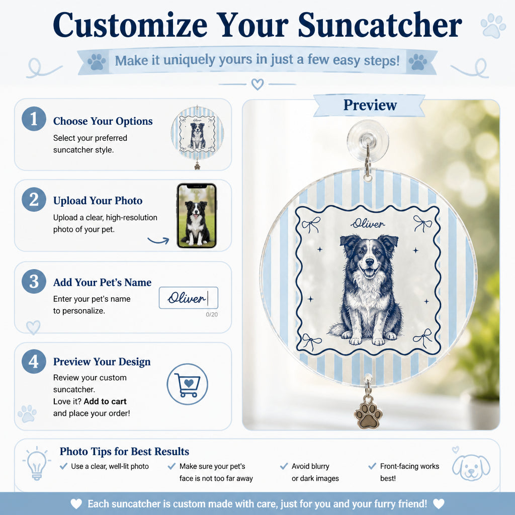 Custom Pet Sketch Name Magnet - Personalized 1 Layered Suncatcher with Charm fe33d01d-f666-40e1-9cd2-3db615252d90.jpg