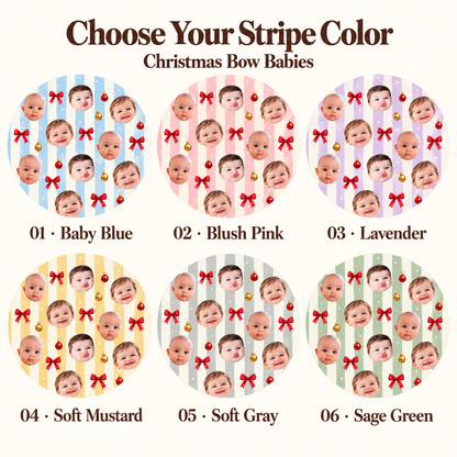 Personalized Christmas Photo Mug, Custom Baby Face Coffee Cup with Red Bows and Green Stripes, Holiday Gift for Mom and Grandma fe347b13-bd62-450c-84f5-6f5adc03374b-Christmas-Bow-Babies-Stripe-Color-Guide.png