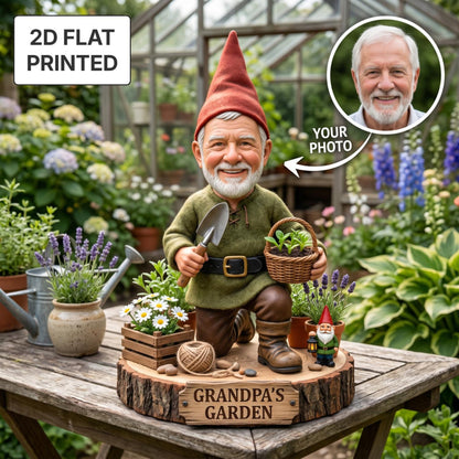 Personalized Garden Gnome 2D FLAT Wooden Block, Custom Photo Face Wood Sign, Gardening Keepsake, Father's Day Gift for Dad & Grandpa fe425de5-904b-4f2f-8b54-34c793a77f4e-6.jpg