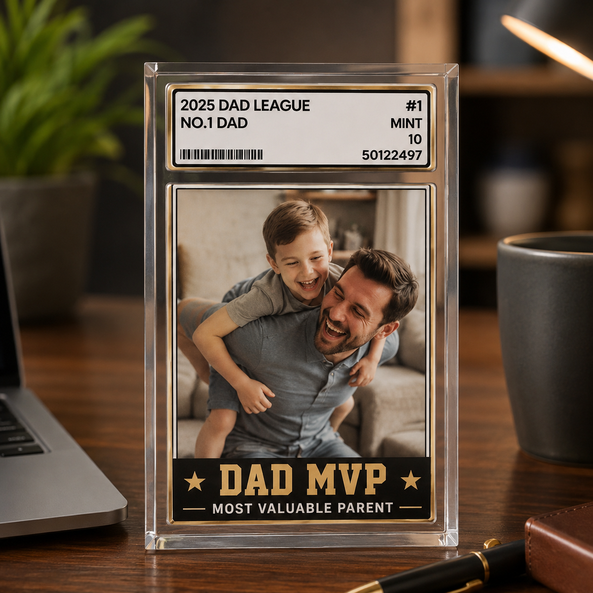 Personalized Photo Acrylic Block Plaque, Father's Day Gift for Baseball Dad, Husband Gifts, 1 Dad Sports, Dad Gifts, Custom Trading Card