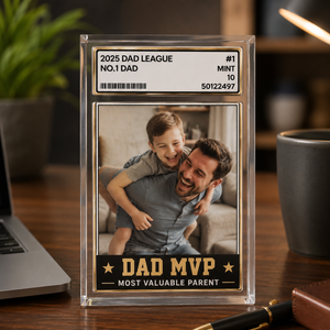 Personalized Photo Acrylic Block Plaque, Father's Day Gift for Baseball Dad, Husband Gifts, 1 Dad Sports, Dad Gifts, Custom Trading Card