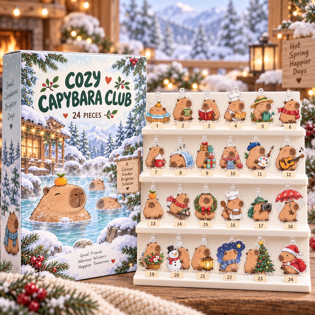 Capybara Advent Calendar, 24 Acrylic Hanging Tokens, Cozy Animal Christmas Countdown Gift for Capybara Lovers fe5ad3fb-f1c9-4804-a6c0-1d9f43a7b5f1-10e7a10c-bcbf-4ce0-a427-89eeaa7953e3.png
