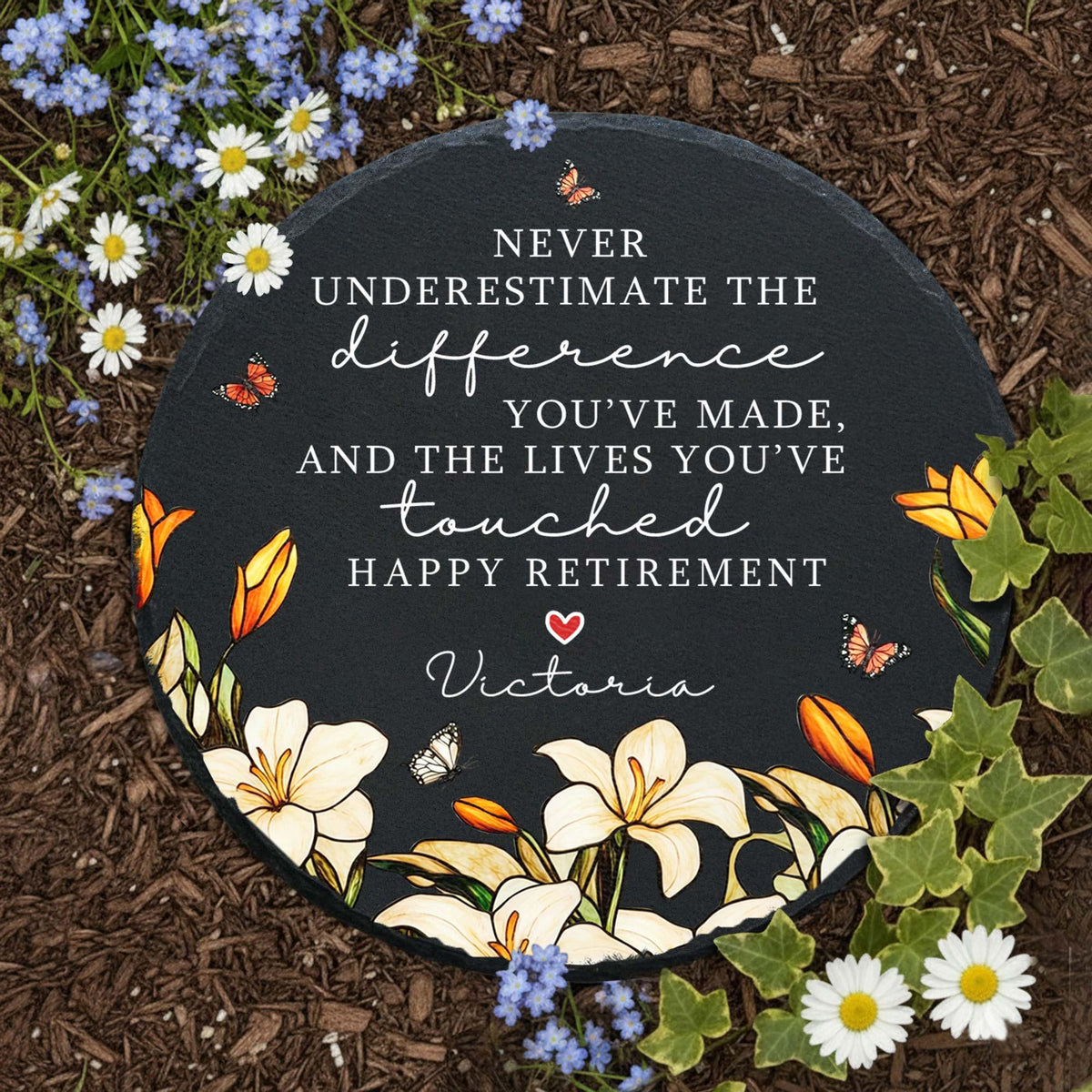 Garden Stone Retirement Gift, Personalized Floral Retirement Gift For Grandma, Colleague Retirement Keepsake, Retired Coworker, Mother's Day fe7f21a1-9512-48e2-9d66-9d75c5f03850-8.jpg