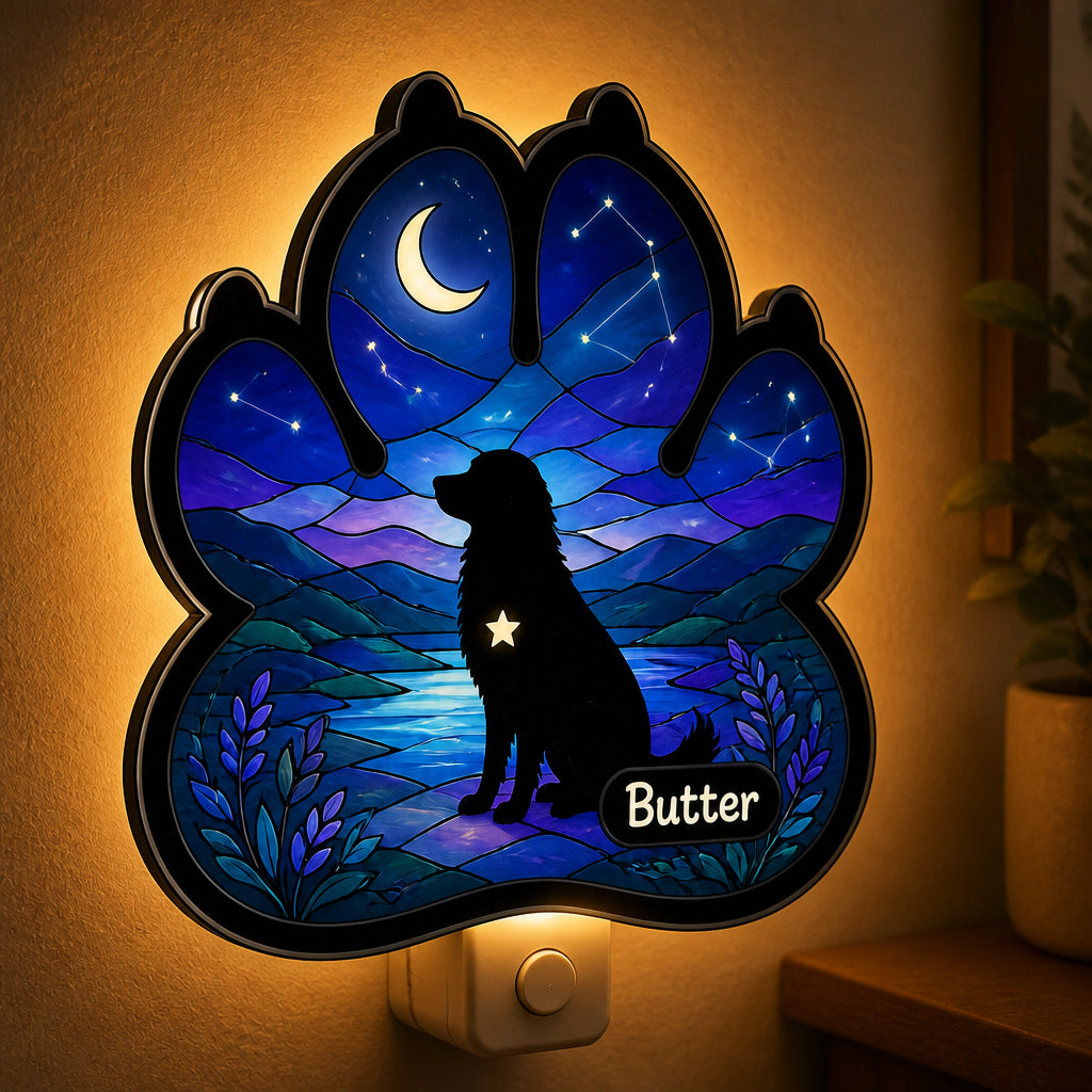 Paw Print Stained-Glass Pet Name Night Light – Dog Silhouette - Personalized Acrylic Night Light fe8e4eaa-d5bf-4eff-a4c3-fb769f611b4d.jpg