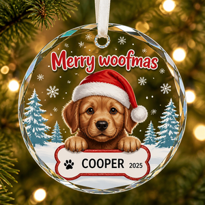 Merry Woofmas Personalized Dog Name & Year Crystal Ornament - Personalized Crystal Ornament fe98c487-83bc-448d-95e4-9cd3f418ea94.png