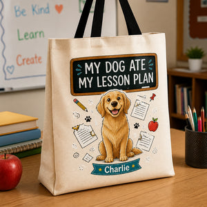Teacher Tote – My Dog Ate My Lesson Plan (Personalized Name) - Personalized AOP Tote fea4e2f7-06d1-48c8-a913-515ab9b98d86.jpg