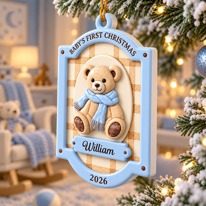 Personalized Baby's First Christmas Teddy Bear Ornament - Custom Name and 2026 Keepsake for Newborns - Real 3D Raised Ornament feacde82-acd0-4a0d-b4c9-439471c19f90-2.jpg