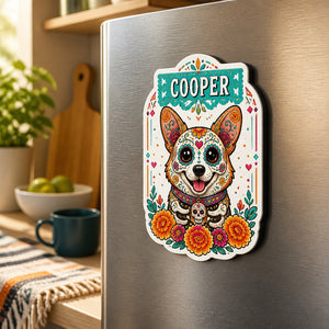 Custom Sugar Skull Pet Portrait Fridge Magnet - Personalized Custom Shape Fridge Magnet fec24d4d-343d-42ca-9ce7-ed63e82e8bb1.jpg