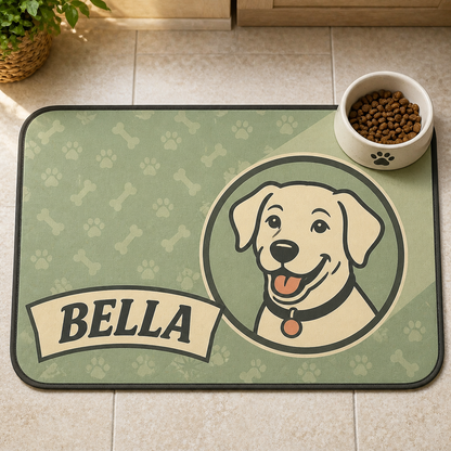 Personalized Pet Feeding Placemat – Retro Bones Badge - Personalized Placemat fececc89-9eed-4660-9bca-64a26590a081.png