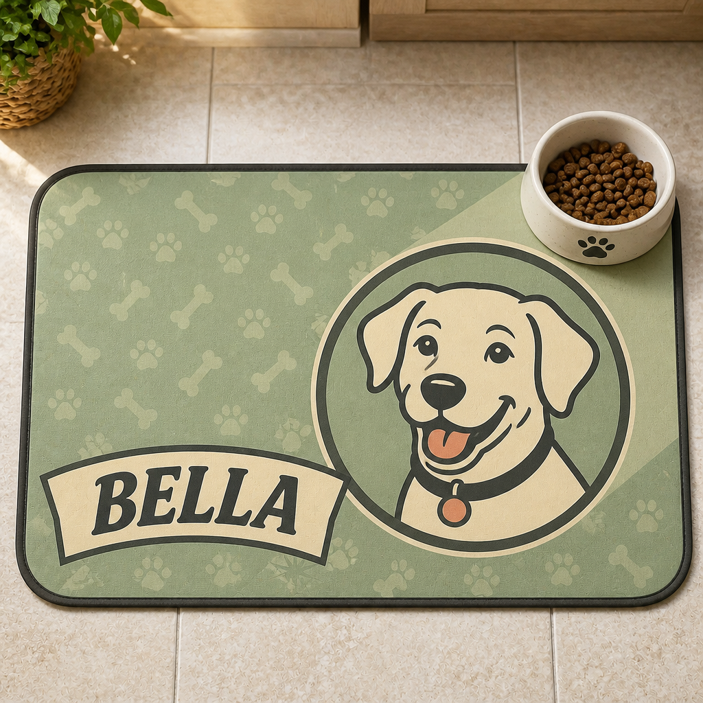 Personalized Pet Feeding Placemat – Retro Bones Badge - Personalized Placemat fececc89-9eed-4660-9bca-64a26590a081.png