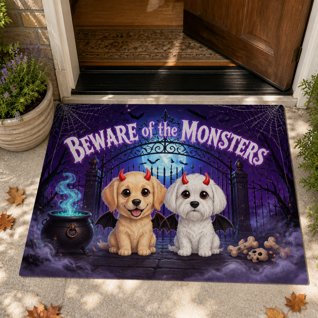 Halloween Beware of the Monsters Pet Portrait Doormat - Personalized Doormat fed8e360-b652-47ee-8459-a9e417ee81fd.png