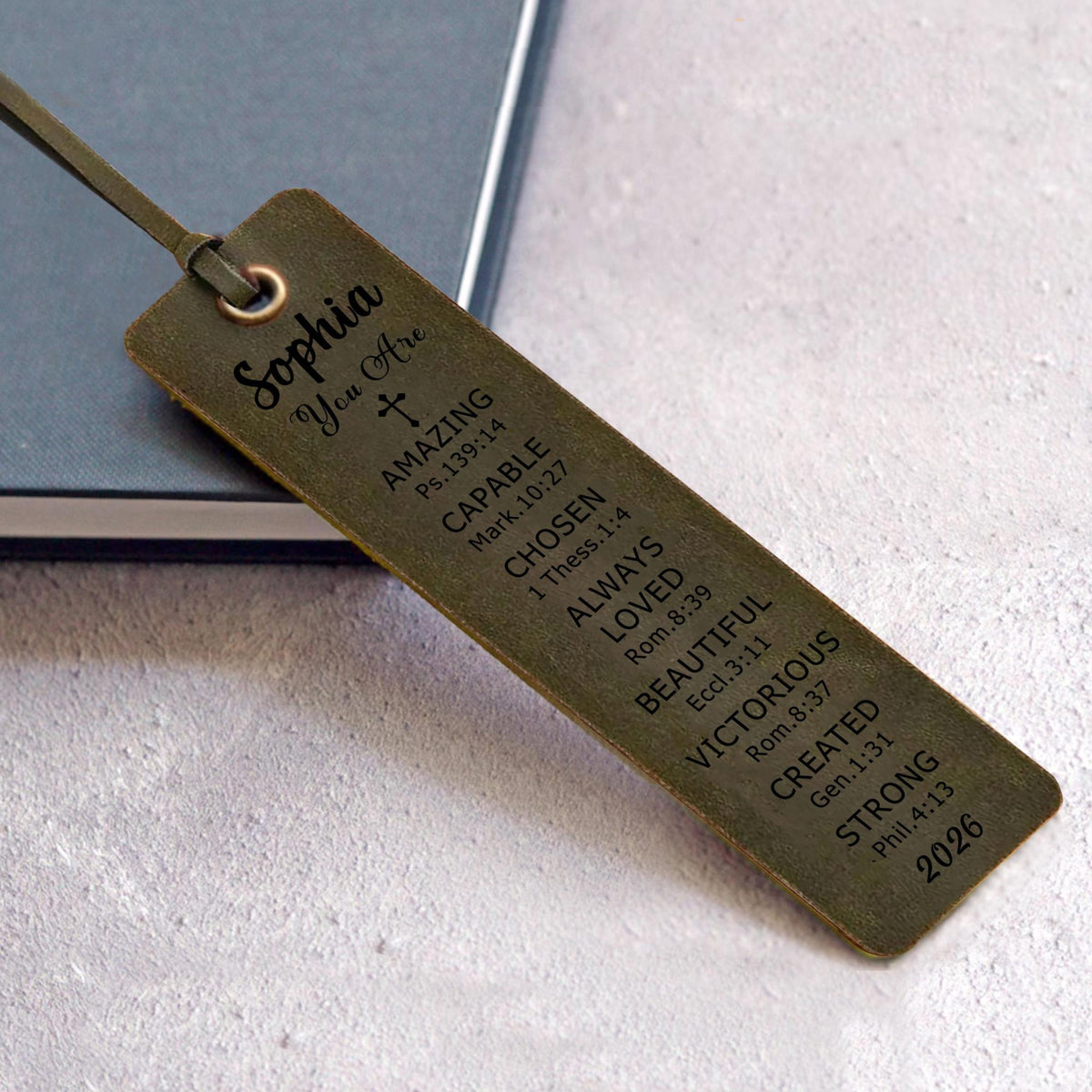 Personalized Bookmarks for Women, Christian Gifts for Women, Engraved Leather Bookmark Religious Gifts for Women, Christian Bookmarks fedaffb4-da0f-42ed-9033-a76ac2508eda-5.jpg