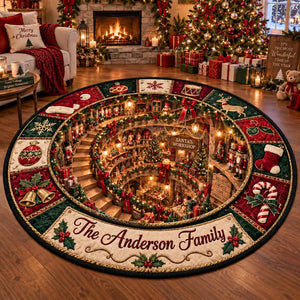 Personalized 3D Christmas Illusion Round Rug Custom Family Name Holiday Floor Mat Santa Workshop Winter Wonderland Village Carpet Decor fedb42ee-3f91-4d7b-91d6-129232276379-gfhf-3-.webp