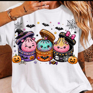 Cute Halloween Dumpling Girls T-Shirt – Glitter Witch Bao Buns, Bats & Pumpkins Spooky Season Tee for Girls ff00721d-fb09-48d3-96f9-22576dcf8564-1.jpg
