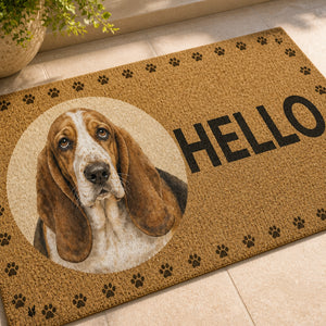 HELLO Basset Hound Welcome Doormat - Doormat ff0354cf-136b-4cd8-8b83-662f992f779a.jpg