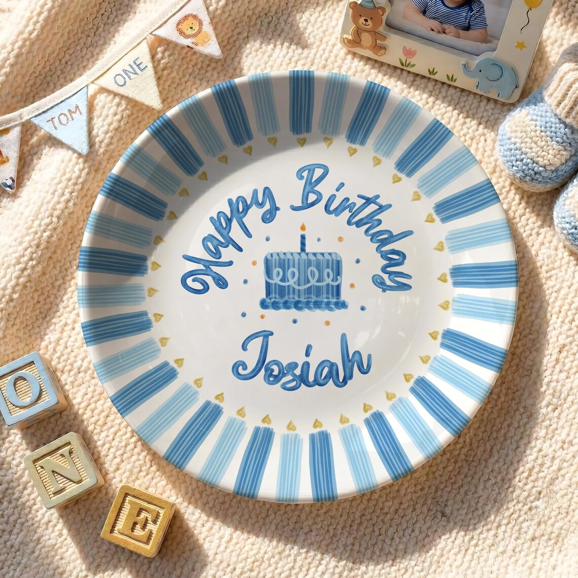 Personalized Birthday Plate for Boy, Custom Name Ceramic Keepsake, Birthday Gift for Kids, Family Party Decor, Memory Plate ff08feb2-e930-4bd7-86a9-62b4580a2f03-4.jpg