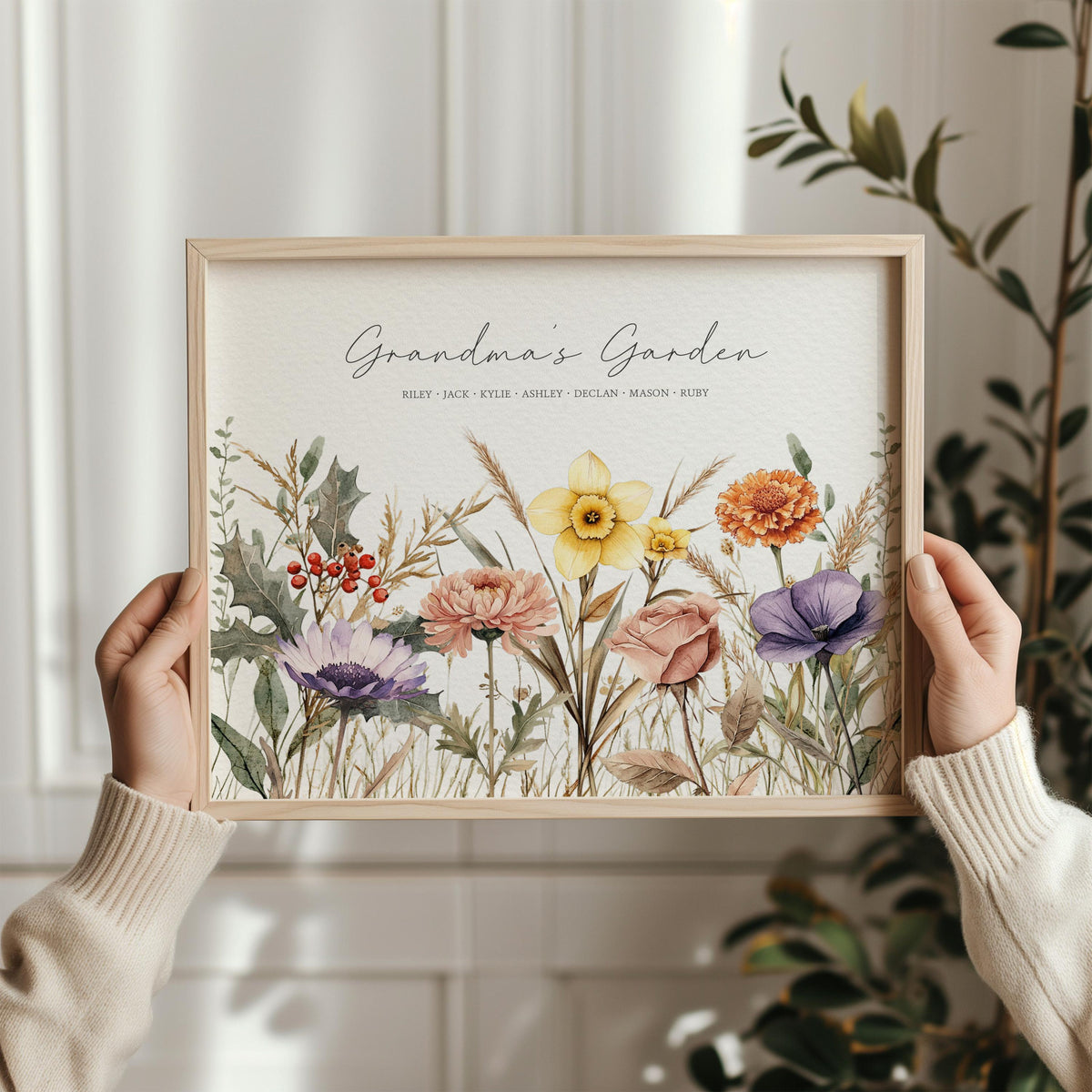 Personalized Family Birth Flower Print | Custom Family Name Sign | Birth Month Flower Bouquet with Kids Names | Family Wall Art Gift ff0ee5f6-a44e-4e87-b384-180fbf392592-4.jpg