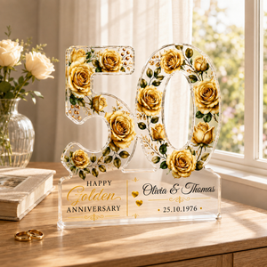 50th Anniversary Acrylic Block, Personalized Golden Wedding Gift With Gold Roses, Custom Couple Names and Date Keepsake ff13e585-d442-44e2-b09c-d31c3591feff-banner-1.png