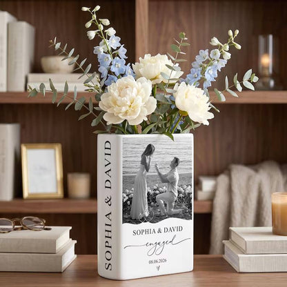 Personalized Photo Engagement Gift, Custom Engaged Ceramic Book Vase, New Engaged Couple Gift, Photo Wedding Engagement Gifts For Couple ff359e14-6f40-45a8-a8a1-dd34e72deb14-hghghg-3-.jpg