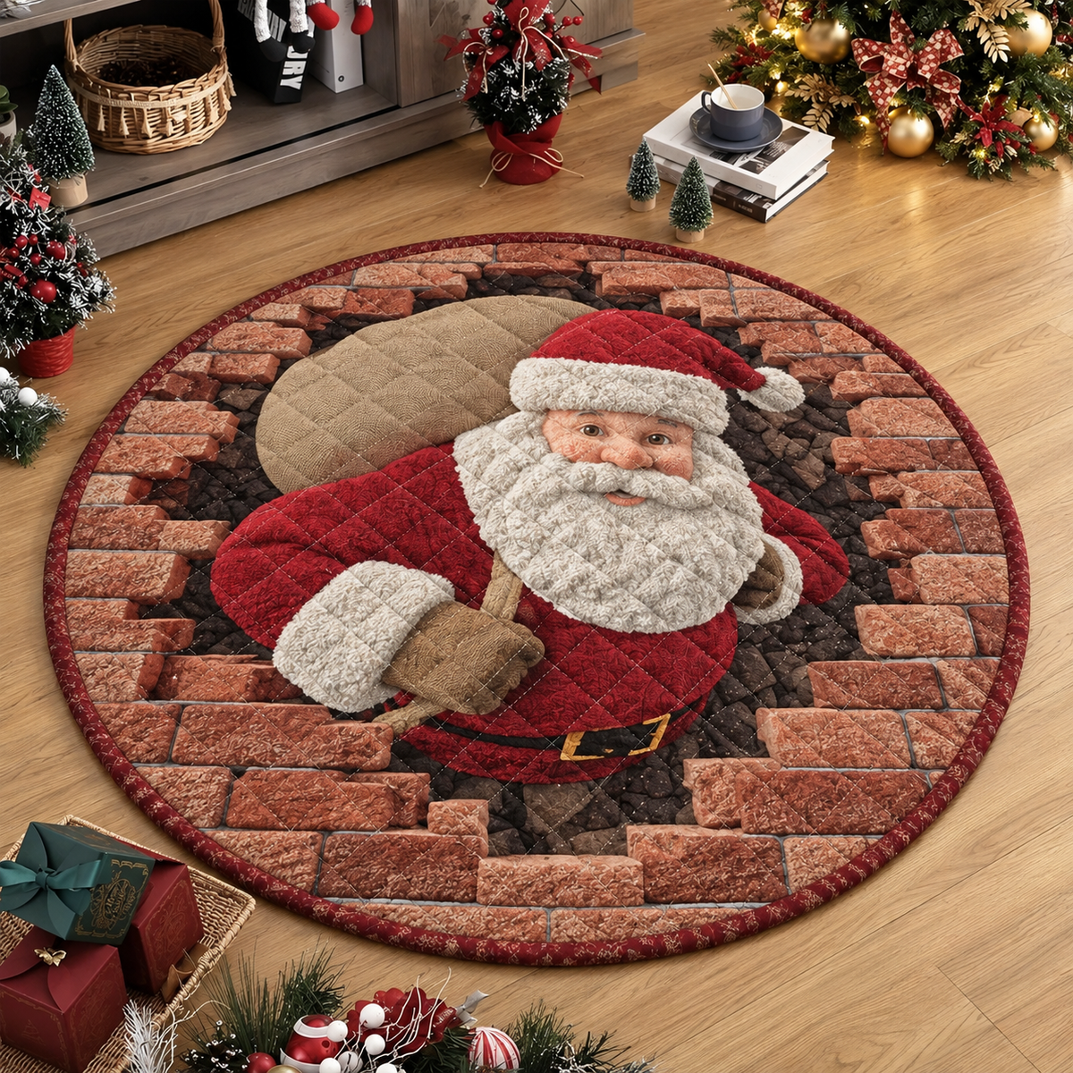 3D Santa Claus Christmas Round Rug, Holiday Floor Mat with Gift Sack Design, Funny Festive Carpet for Living Room or Kids Room Decor ff377f31-93d4-4206-ae48-6647520a3b60-banner-1.png