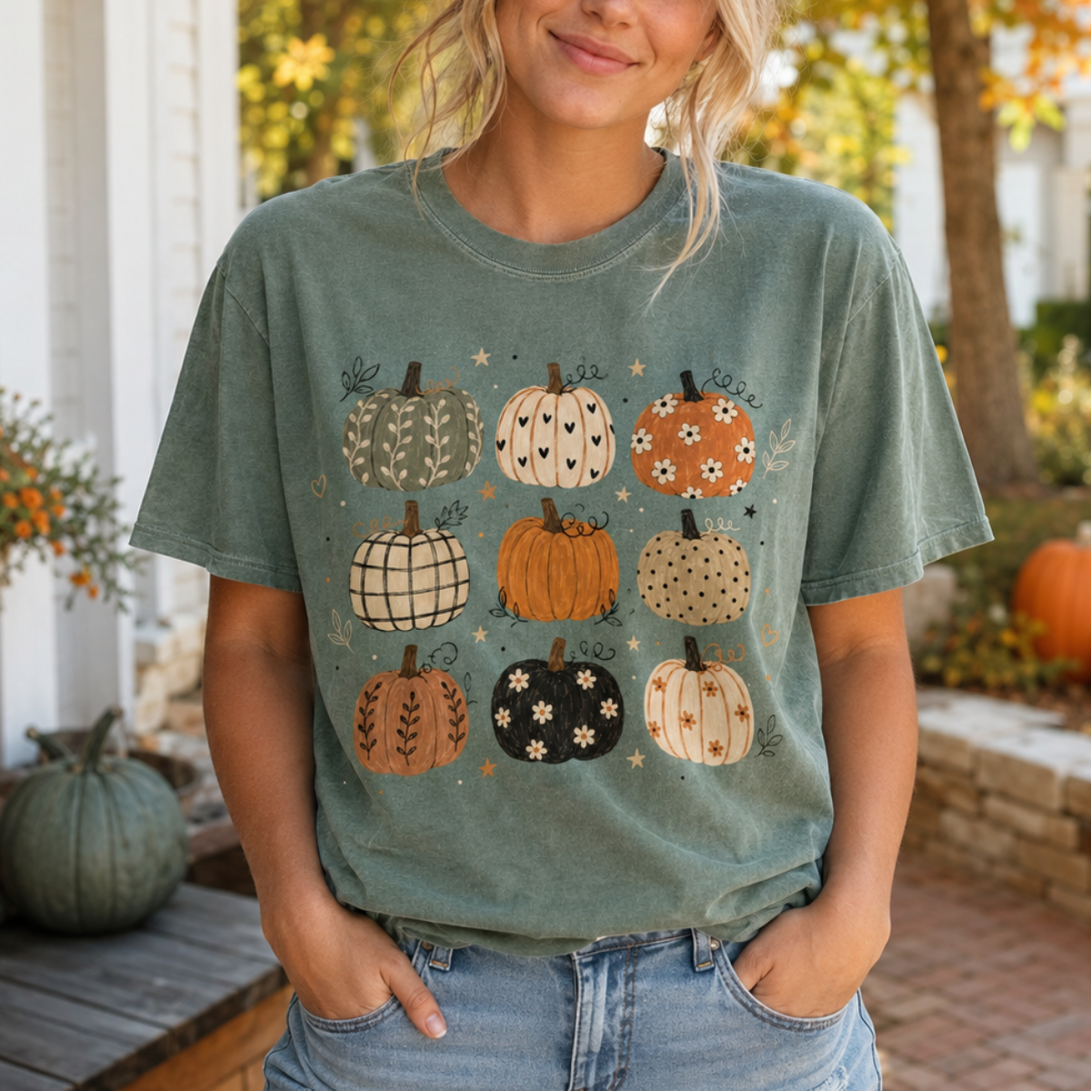 Boho Pumpkin Comfort Colors Shirt Cute Fall Pumpkin Pattern Tee Autumn Aesthetic Cottagecore Harvest Season TShirt Thanksgiving T-Shirt ff49d738-336e-4edb-a217-6f1b52c6c24a-banner-1.png