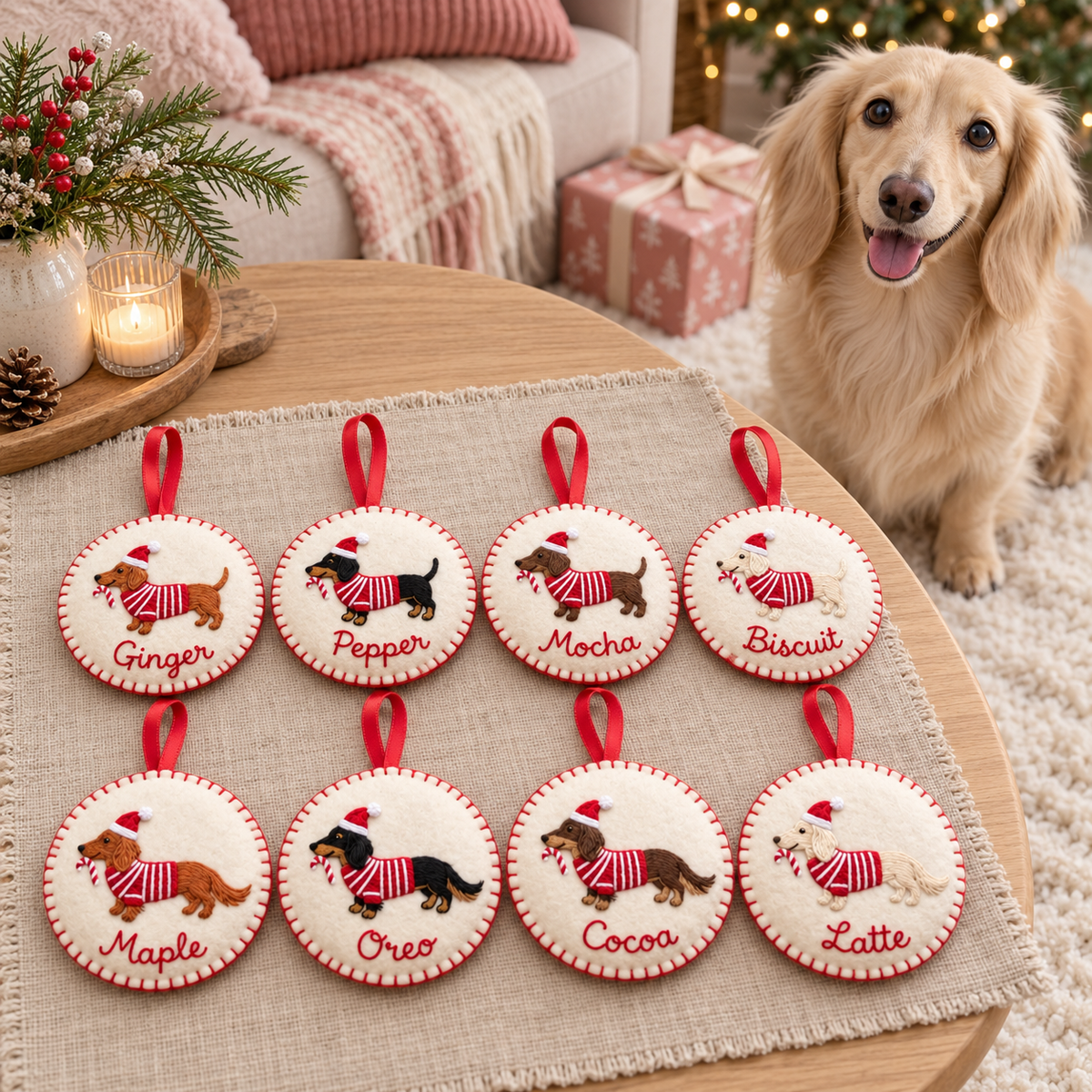 Personalized Dachshund Christmas Ornament, Custom Name Dog Felt Ornament, Doxie Pet Loss Memorial Gift, Gift For Pet Lover, Cute Gift ff4afa00-23bb-4b61-bf8f-d2d7b07e21c3-B-treo-Noel-c-n-l-p-x-ng.png