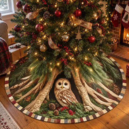 Owl Christmas Tree Skirt, Woodland Forest Tree Skirt, Rustic Christmas Decor, Owl Lover Gift, Nature Inspired Holiday Tree Decor ff53be3b-b51d-4942-b104-aa8633942fbf-fjtyy-2-.webp