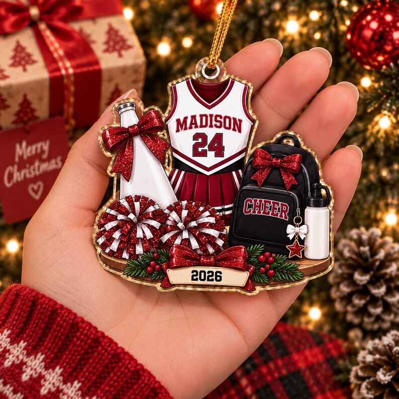 Personalized Cheerleader Uniform Christmas Ornament, Custom Cheer Megaphone Poms Acrylic Xmas Decor, Cheerleading Player Keepsake Gift ff66c70c-9dcc-417d-8646-801715e664c8-ghgh-4-.jpg