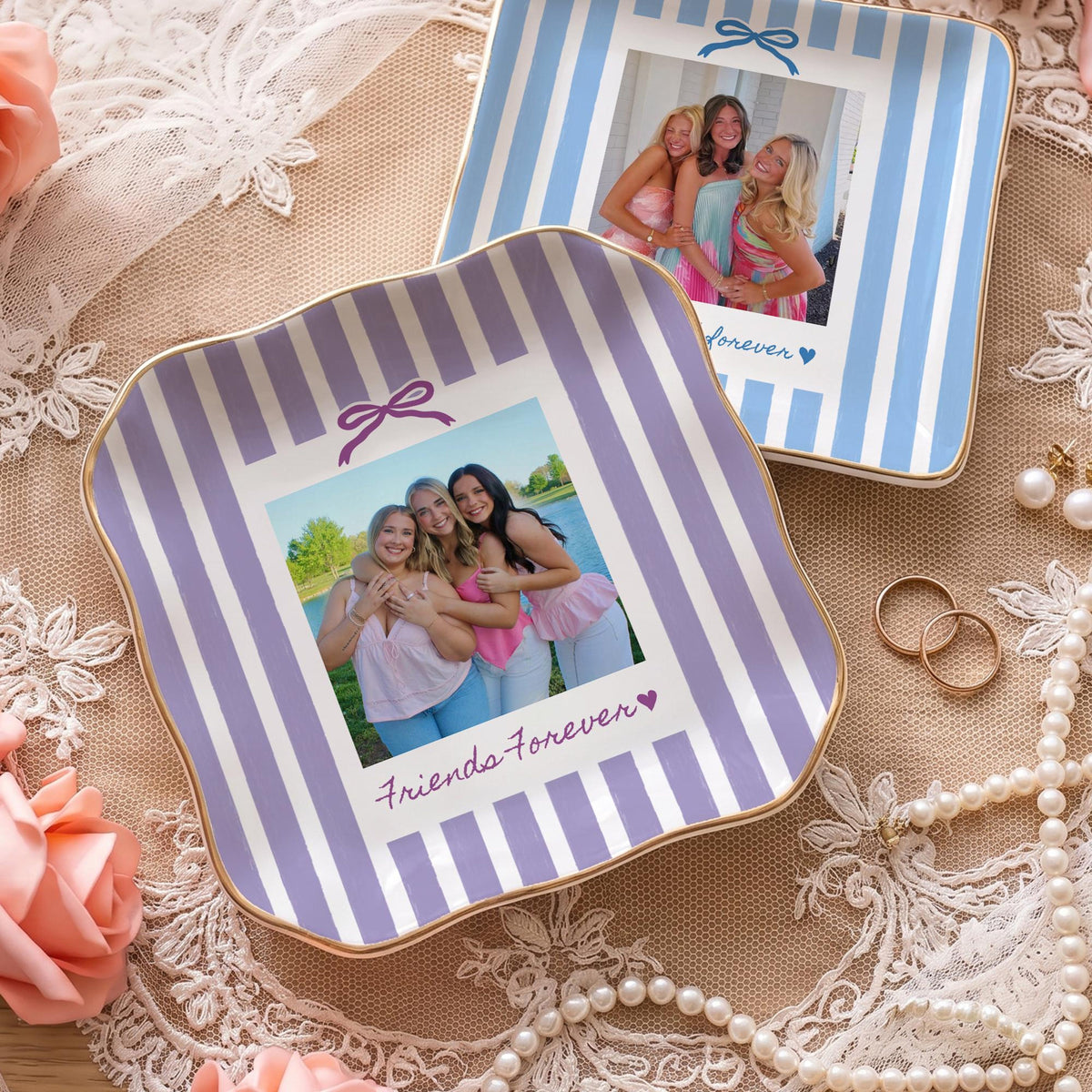 Personalized Bestie Photo Jewelry Dish, Ceramic Trinket Tray for Best Friend, Bestie Striped Ring Dish, Birthday Gifts For Bestie ff69fb26-e2c7-41b5-a708-90af16d3f0eb-7.jpg