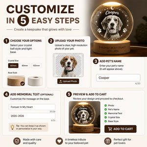 Pet Memorial Crystal Ball LED Light – Forever in My Heart (Photo + Name + Years) - Personalized Crystal Ball LED Night Light ff72adde-53ef-475d-ae16-8c65473d076e.jpg