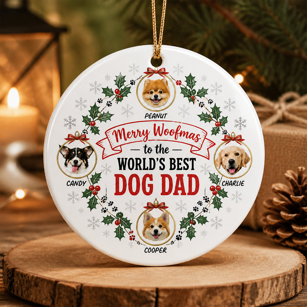 Merry Woofmas – World’s Best Dog Dad Photo Ornament - Personalized Ornament ff8d9229-69c6-4545-9af2-b8481c808748.jpg