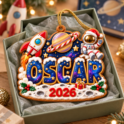 Personalized Space Christmas Ornament 2026 – Custom Name with Astronaut, Rocket and Planet, Holiday Keepsake Gift for Kids and Space Lovers ffa1da11-e910-459f-a775-4237ebec5ce5-Oscar-s-Galactic-2026-Christmas-Ornament-2.png
