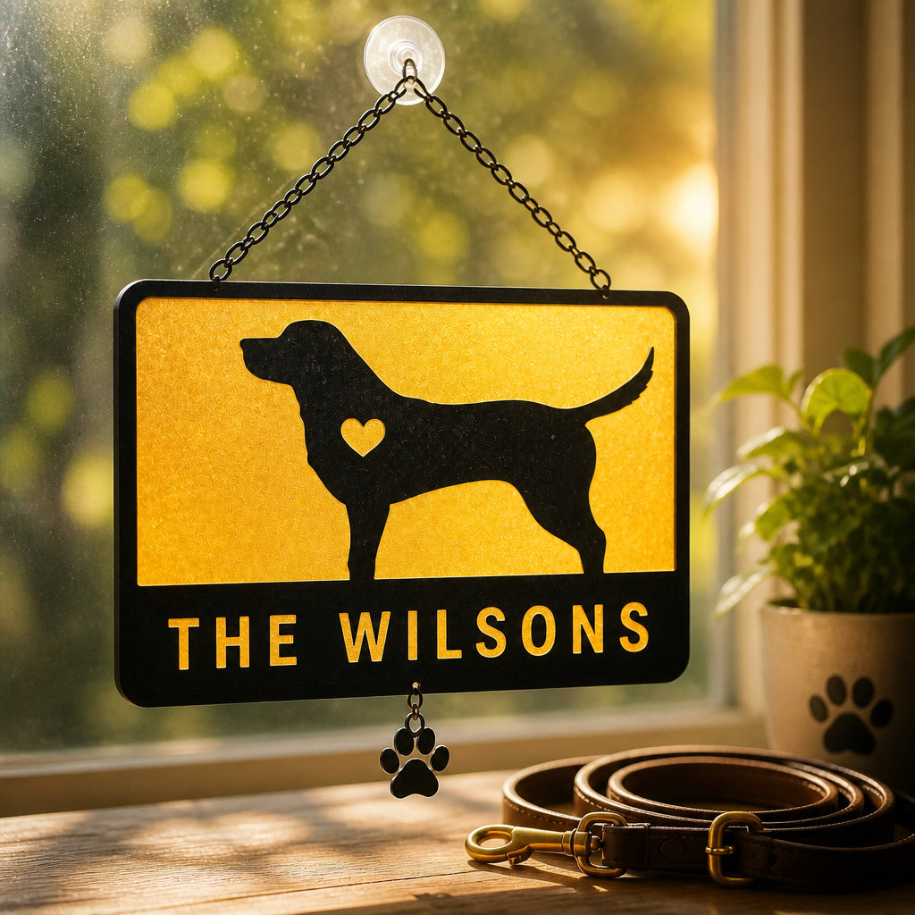 Personalized Dog Silhouette Doormat — Family Name - Personalized 1 Layered Suncatcher with Charm ffbecd47-85b0-4061-ba1f-53b2d307c18b.jpg