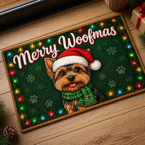 Merry Woofmas Yorkie Doormat - Personalized Doormat ffc6d913-8bc4-4670-8c15-ced8f5472aad.jpg