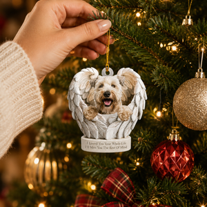 Personalized Dog Angel Wings Ornament, Custom Dog Ornament, Dog Car Ornament