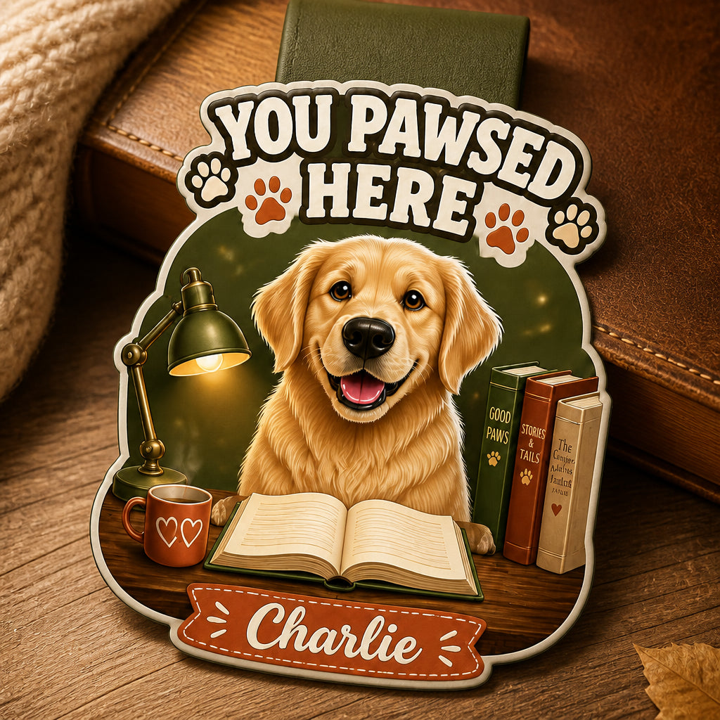 You Pawsed Here Custom Pet Photo Magnetic Bookmark - Personalized Magnetic Leather Bookmark ffd3421b-bbd7-42c0-ae1f-f4bd2493124c.jpg