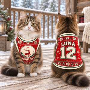 Snow Day Pet Jersey, Personalized Dog Name Number Shirt, Christmas Reindeer Pet Top, Holiday Sweater Style Outfit, Custom Dog Gift ffd6e8cc-43c8-46c0-aa95-560c09a2f0ae-il_1588xN.8623699739_edth.jpg