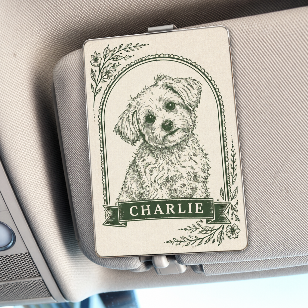 Custom Pet Cameo Car Visor Clip - Photo to Engraved Art + Name - Personalized Car Visor Clip fff73f1a-43a9-4723-bd3a-5a9f279edf7e.png