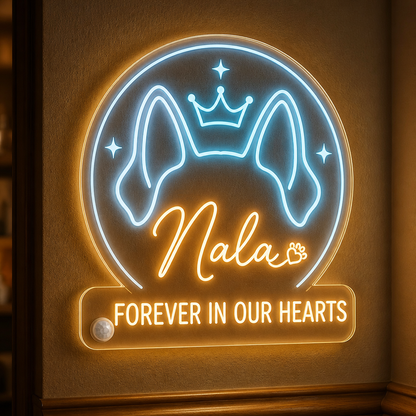 Pet Memorial Neon Night Light — Forever In Our Hearts (Name) - Personalized Acrylic Night Light fffca77e-0862-4f92-a234-d4014784152a.png