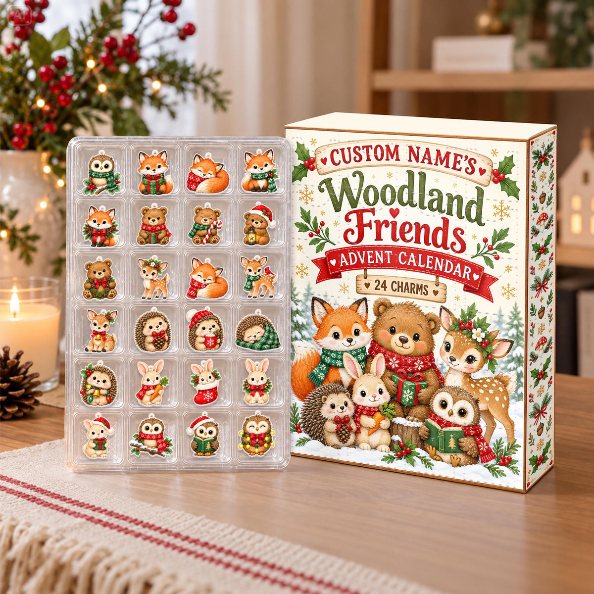 Personalized Woodland Friends Advent Calendar Box, Custom Name 24 Charm Christmas Countdown, Kids Holiday Keepsake Gift ffffba5d-4cd3-491b-9e96-e937d587697e-il_fullxfull.8588498765_j8cf.jpg