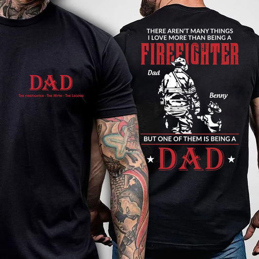 Dad Firefighter Firefighter Shirt | Men's Graphic Tee | Red Line Shirt | Fire Dad | Firefighter | Fire Chief | Firefighter Wife | Firefighter Gift