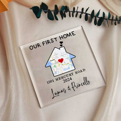 First Home Personalized Map Acrylic, Custom Housewarming Gift Ideas, New Home Gift, Housewarming Gifts For Friends